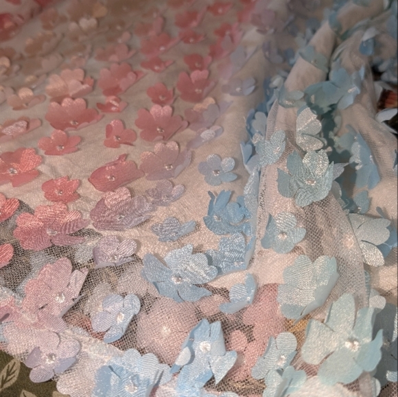 Molly Bracken Pink and Blue Flutter Sleeve Blouse - Picture 2 of 3